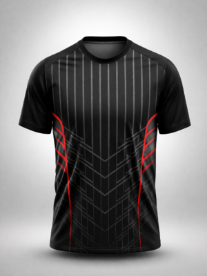 black red stripes sports jersey