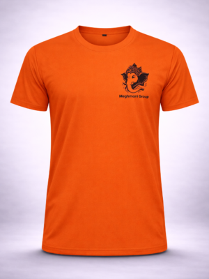 Custom Ganpati T Shirt Orange Front View