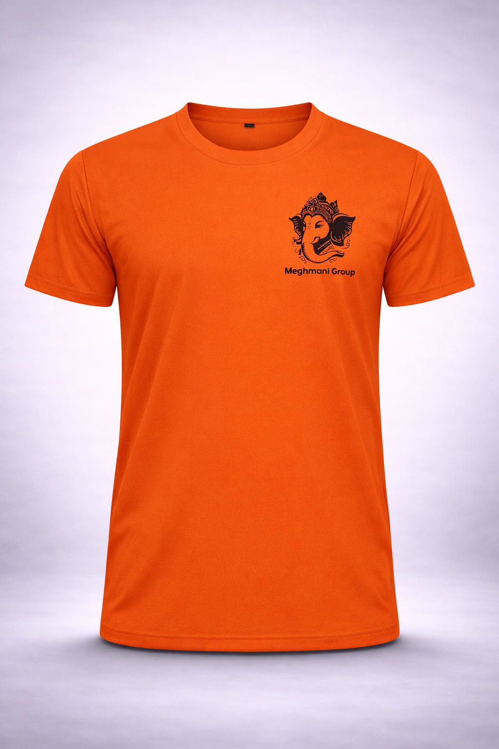 Custom Ganpati T Shirt Orange Front View Custom Ganpati T Shirt Orange Front View