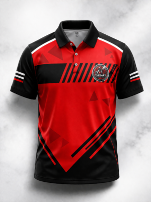 custom red black sports jersey with name and number cricket tshirt back print