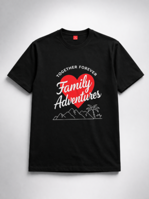 family adventures tshirt together forever black cotton printed tshirt india